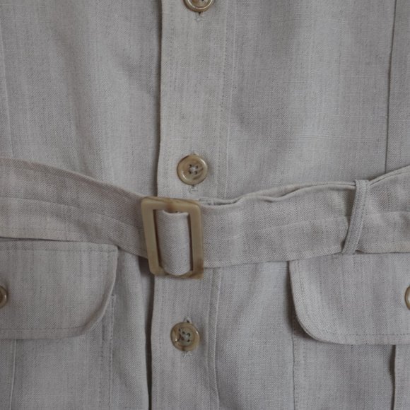 St Michael's Terylene Linen safari utility jacket belted 42 - Picture 8 of 11